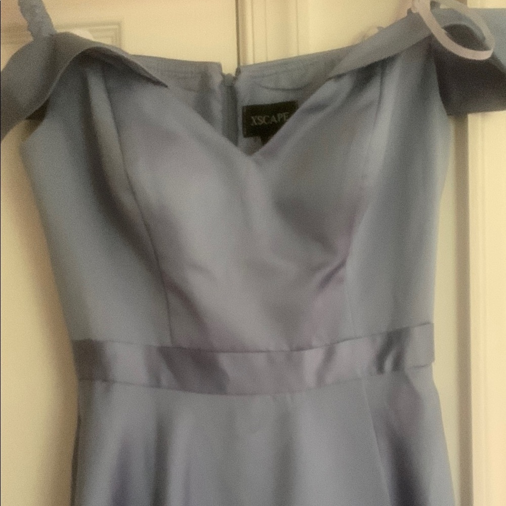 Xscape Women's Off-Shoulder Dress - Light Blue